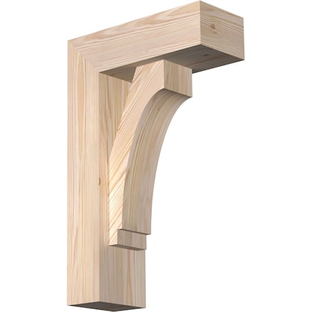 Ekena Millwork Imperial Block Smooth Bracket w/ Offset Brace, Douglas Fir, 5 1/2"W x 14"D x 22"H BKT0604X14X22IMP05SDF